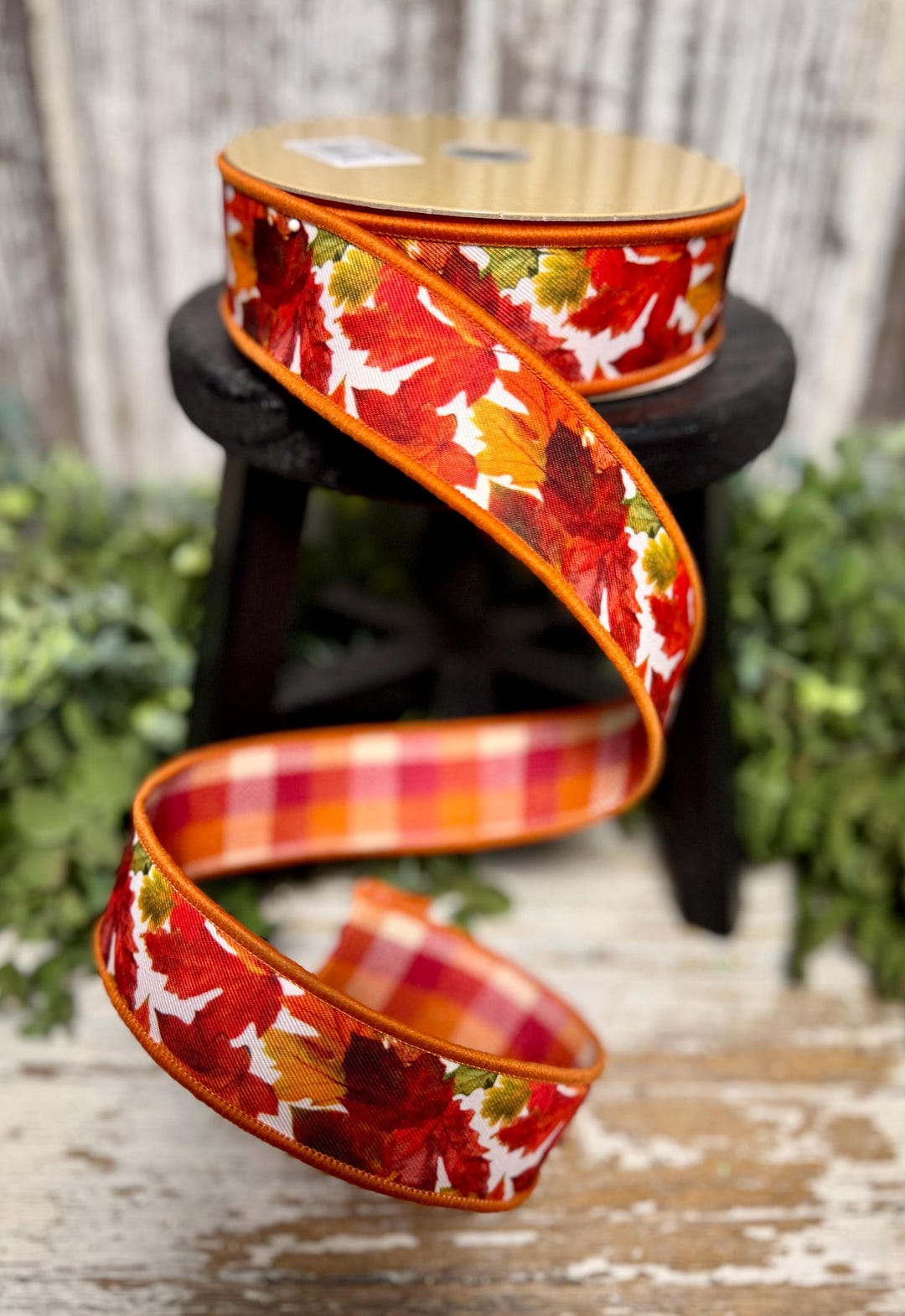 Fall Ribbon, Ribbon for Wreaths, Designer Ribbon, 1.5