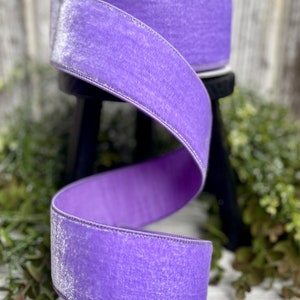 4 Deluxe Velvet Ribbon: Purple - 10yds