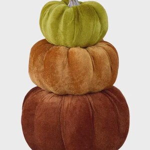 velvet pumpkin tower, Stacked pumpkins for Fall, Wreath attachment, Fall centerpiece decor, chocolate/light brown/moss