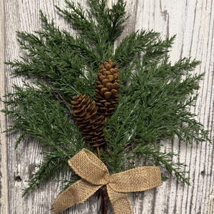Christmas spray, Cypress pine spray with pinecones, Wreath pine spray filler, Christmas pine spray, Winter pine spray with pinecones