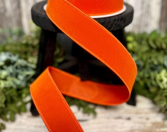 Vivid Velvet ribbon, Ribbon for wreaths, Designer ribbon, 1.5" ribbon, Farrisilk ribbon, wreath supplies, vivid velvet in orange