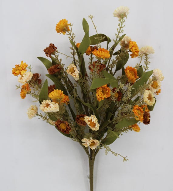 Fall wildflower bush, wispy filler for wreaths, Wreath filler floral, Bush for wreaths in fall colors, Brown, Beige and Mustard