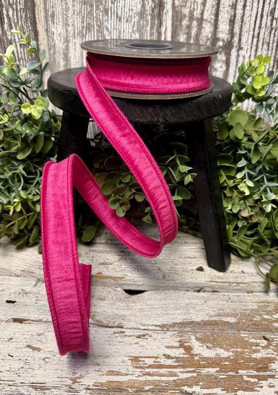 Ribbon, Ribbon for wreaths, Narrow ribbon, 7/8"" ribbon, Spring ribbon, wired ribbon, wreath supplies, Dupion ribbon, 10 yards
