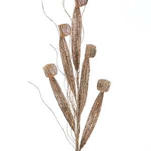 Glittered Dragon Lily spray, Wreath floral, Champagne glitter spray for Christmas, Christmas wreath or tree spray, glittered Champagne, 32&quot;