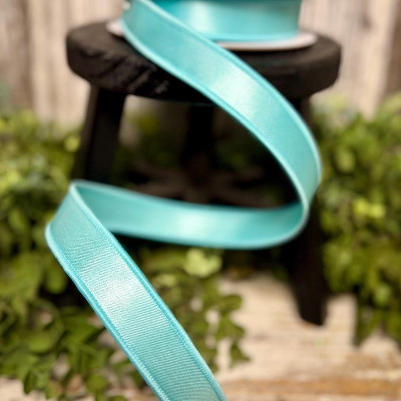 Aqua Satin Ribbon - Etsy