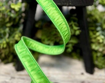Ribbon, Ribbon for wreaths, Narrow ribbon, 7/8"" ribbon, Spring ribbon, wired ribbon, wreath supplies, Dupion ribbon, 10 yards