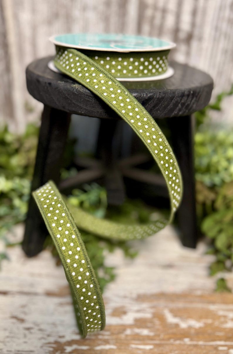Raised Swiss Dots Ribbon, 10 YD, Ribbon for Wreaths, 5/8