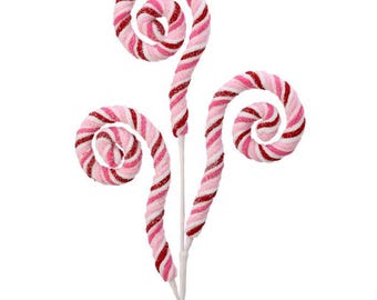 Chenille spiral curly spray, Red and Pink sequin spray, Large Christmas curly spray, Valentine spray, Candyland spray