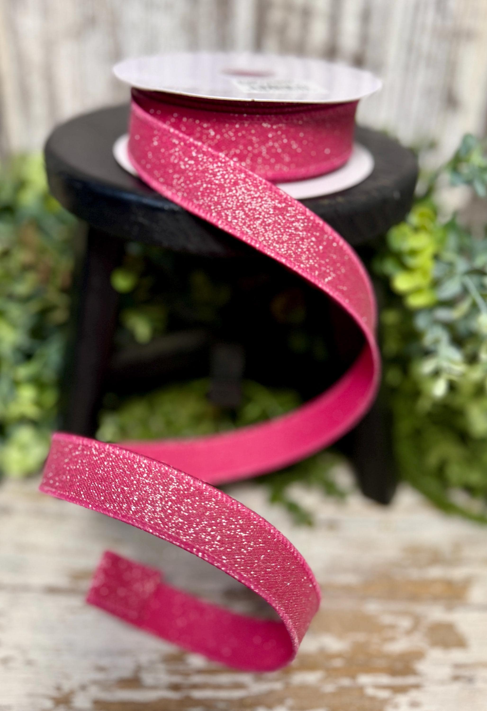 Fine Glitter Ribbon, Narrow Ribbon, 7/8