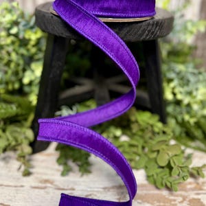 Ribbon for wreaths, Narrow ribbon, 7/8"" ribbon, Spring ribbon, wired ribbon, wreath supplies, Dupion ribbon, 10 yds, purple ribbon