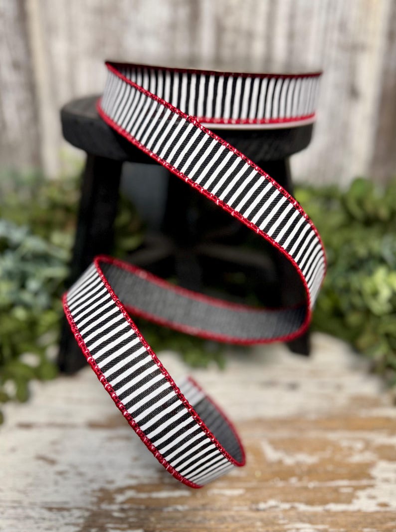 Wide Coasta Ribbon Coastal Stripes Ribbon, Ribbon for Wreaths, Designer Ribbon, 1