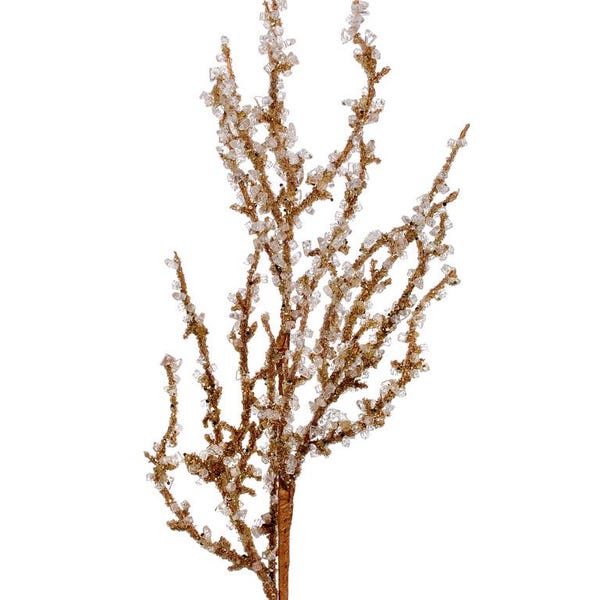 Iced Twig spray, wreath filler for Fall or Christmas, Wreath filler floral, floral greenery, Fall floral, gold twig spray, 30"