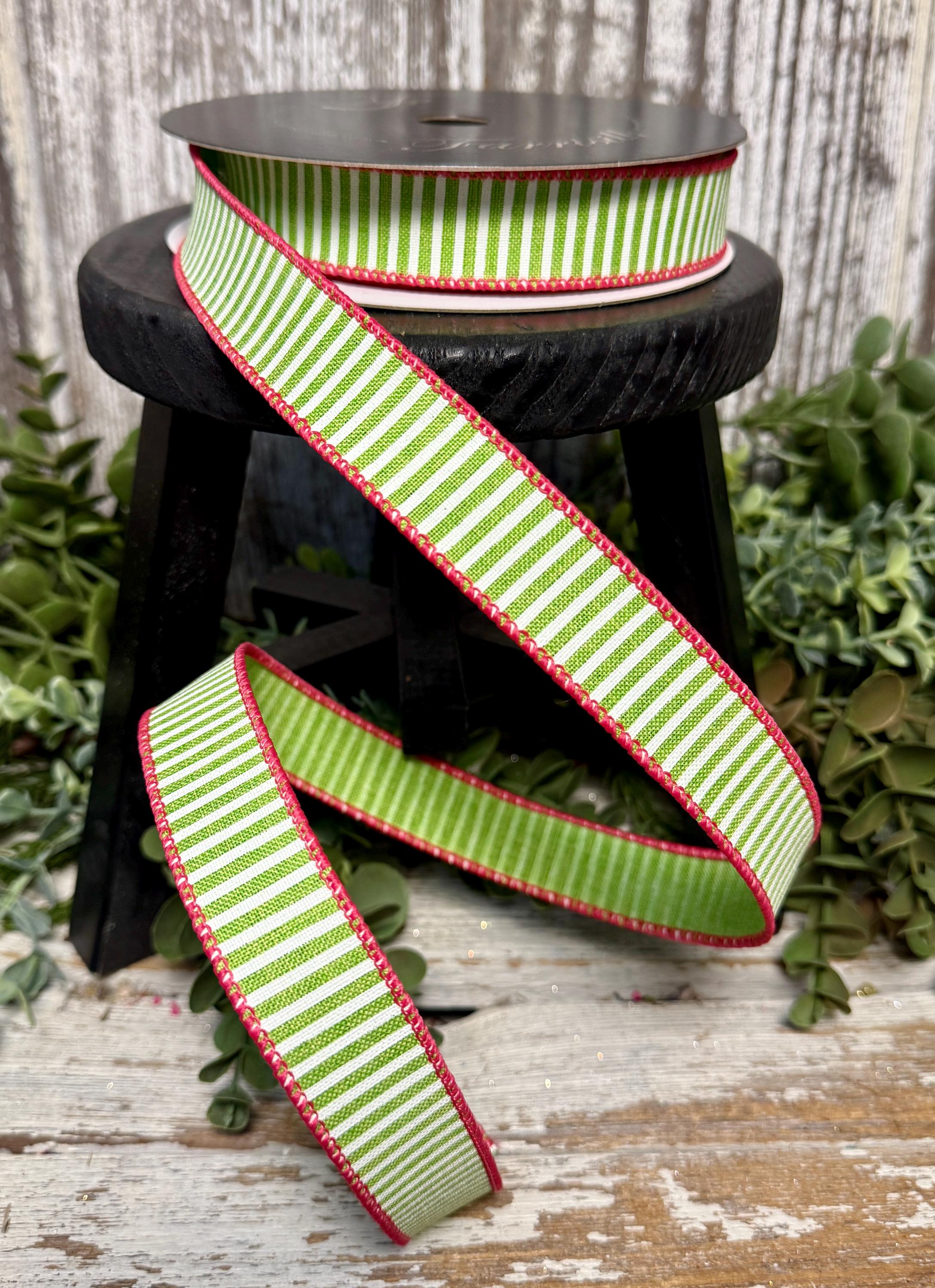 Wide Coasta Ribbon Coastal Stripes Ribbon, Ribbon for Wreaths, Designer Ribbon, 1