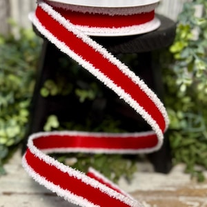 Ribbon, Ribbon for wreaths, Designer ribbon, 1" ribbon, Farrisilk ribbon, wired ribbon , Santa trim ribbon, 10 yards, Christmas ribbon