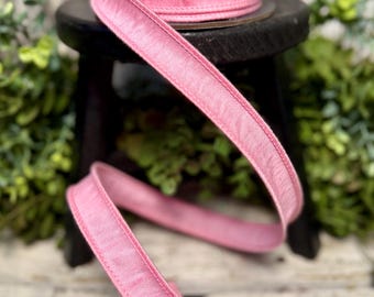 Ribbon, Ribbon for wreaths, Narrow ribbon, 7/8"" ribbon, Spring ribbon, wired ribbon, wreath supplies, Dupion ribbon, 10 yards