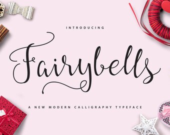 Fairybells Script Fonts Download font Swirly Font Script Font Digital download swash font Cricut font calligraphy font wedding font bundle