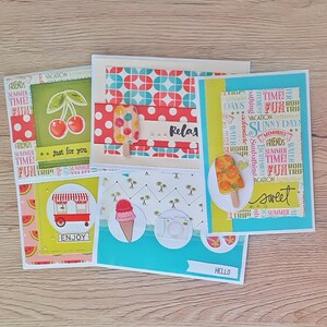 5 Cartes "Summer lovin' " pour toutes occasions (lot 5)
