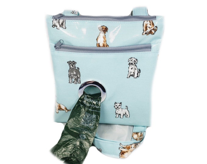 Boxer Blue Oilcloth Dog Walking Handbag Dog Walking Bag Dog Etsy