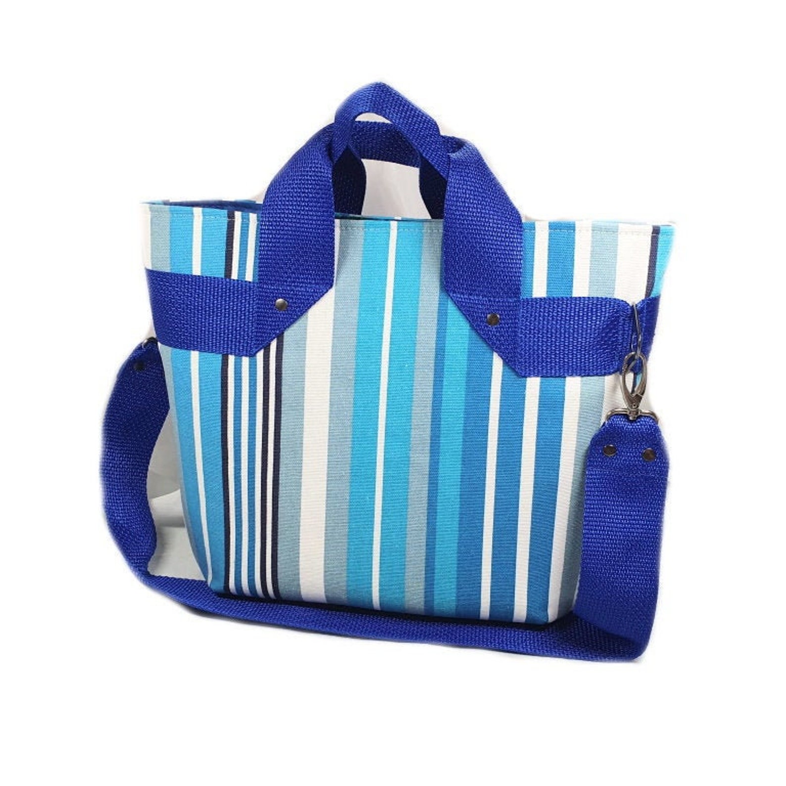 Blue Canvas Tote Bag Fiesta Tote Bag Festival Tote Bag Blue Etsy
