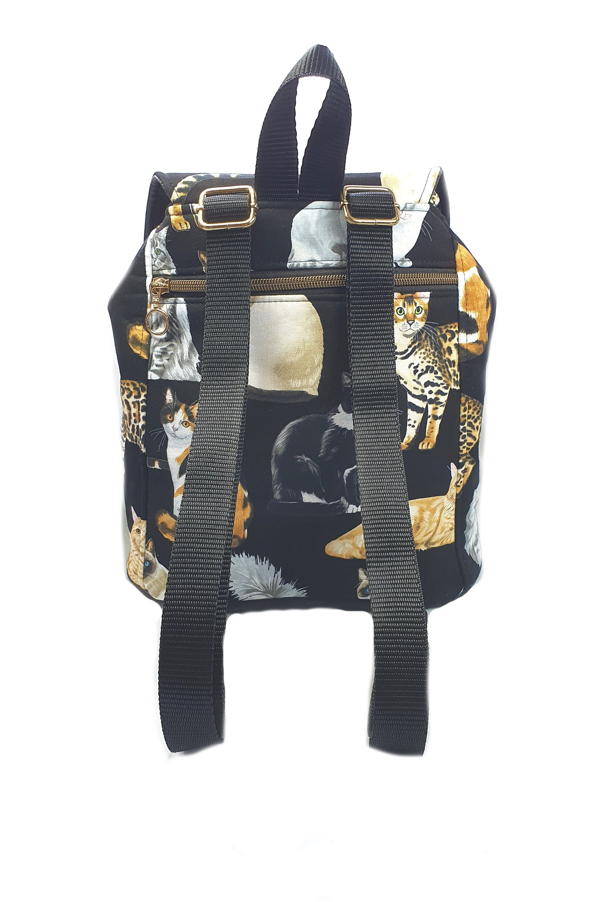 Cat Drawstring Backpack Cat Backpack Backpacks Drawstring Etsy