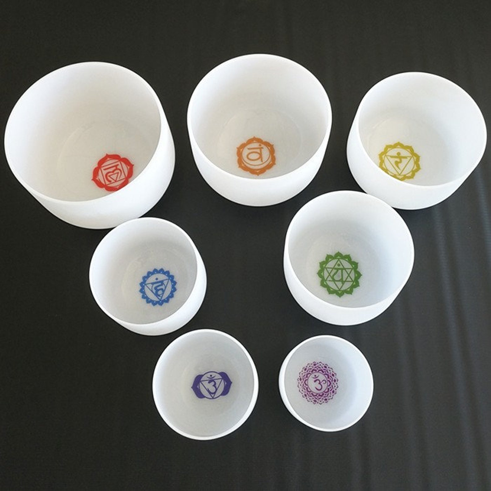 Set of Seven Quartz Crystal Healing Bowls Sizes Etsy