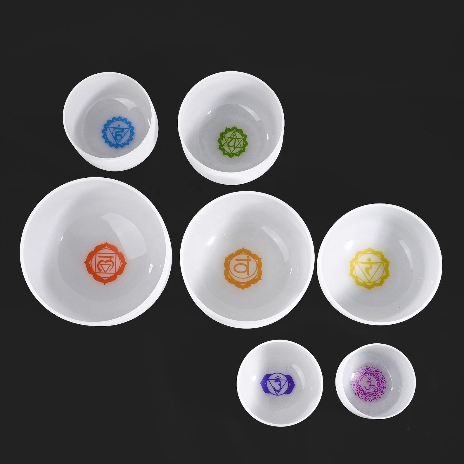 Set of Seven Quartz Crystal Healing Bowls Sizes Etsy