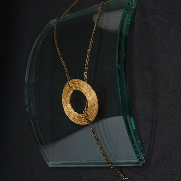 Collier réglable en or végétal - Modèle GRAVATA cercle