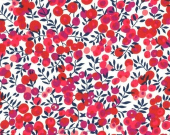 Véritable Tissu Liberty of London, Wiltshire , baies, rose et fushia - 25 cm x 136 cm-(0.25yard x 54")