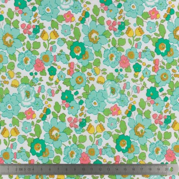 Véritable Tissu Liberty of London, Betsy menthe - 25 cm x 136 cm-(0.25yard x 54")