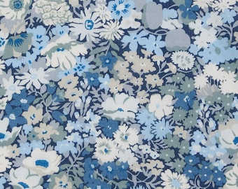 Genuine Liberty of London tana lawn fabric, Thorpe , blue - 25 cm x 136 cm- (0.25yard x 54")