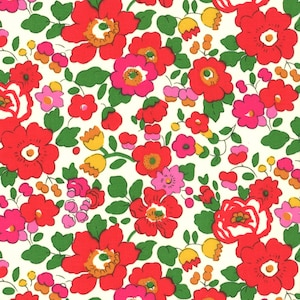 Genuine Liberty of London fabric, Betsy red - 25 x 136 cm-