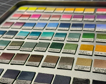 Magnetic color chart for tin palette