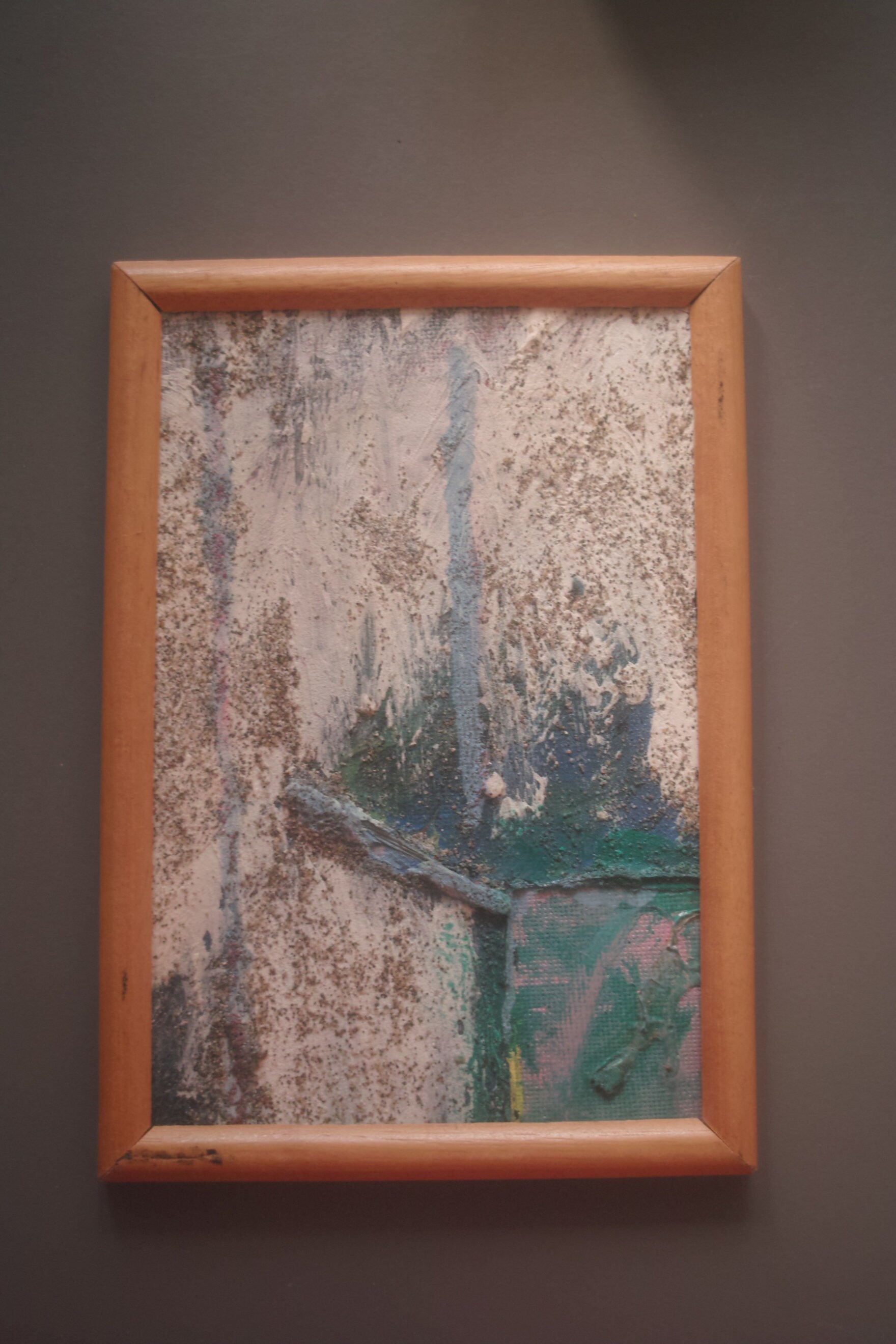 Cadre Déco en Peinture Acrylique et Sable avec Fragments.