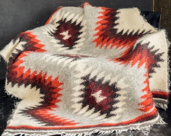 Organic wool blanket - 100% sheep wool. Sofa cover. All sizes.