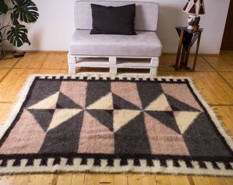 Wool Rug Living Room Rug Wool Area Rug Wool Rugs Rug 6x9 Wool Carpet Rug Hand Woven Rug Organic Wool Sofa Throw Bedroom Rug Wedding Gift