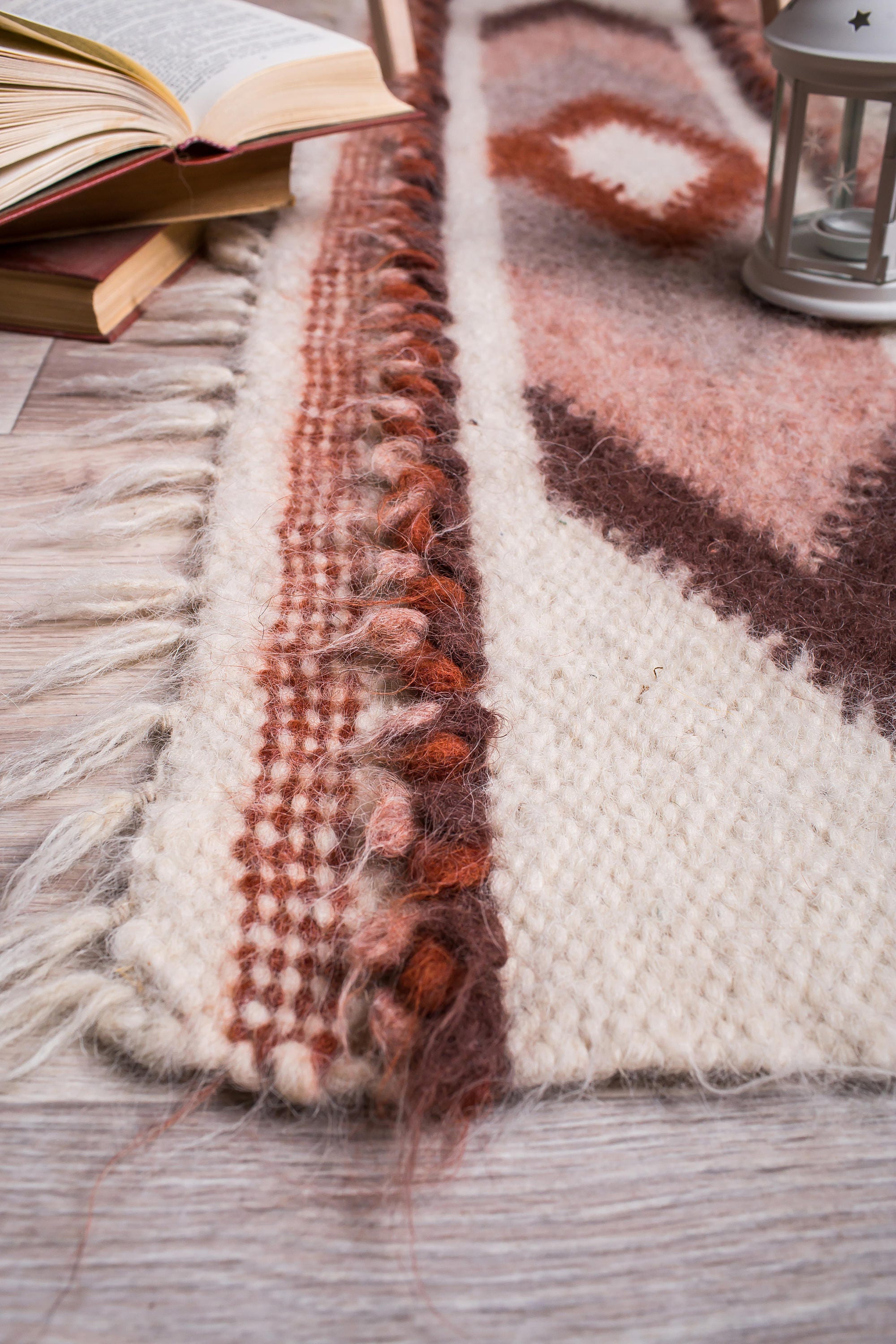 Wool Runner Rug: Rust Orange Mat, 84-inch Long - Etsy