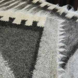 Scandinavian Wool Blanket Queen Size Bed Cover Gray Wool Blanket Fleece ...