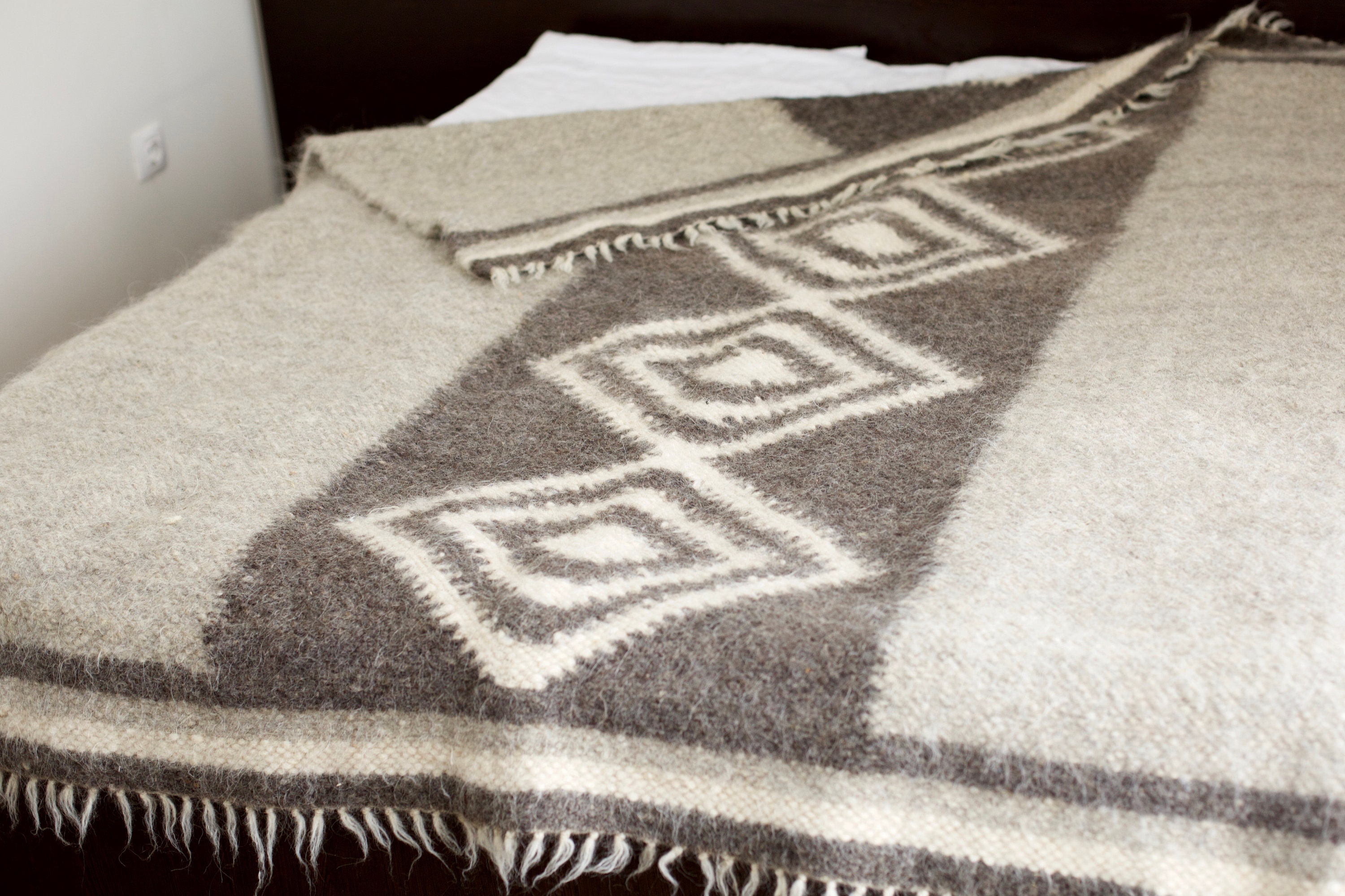 Wool Blanket Hand Woven Blanket Wool Throw Blanket Wool Bed Spread Organic Wool Blanket Etsy Canada