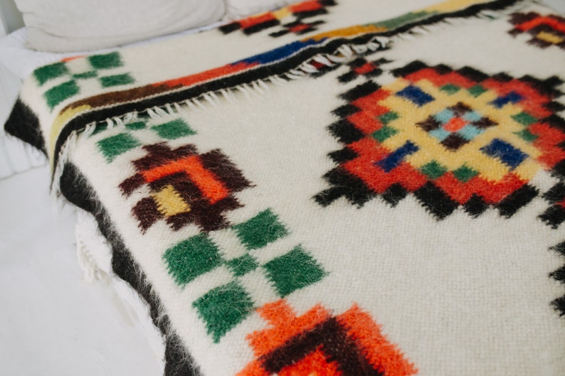King Size Blanket 100 Wool Blanket Ethnic Blanket Etsy