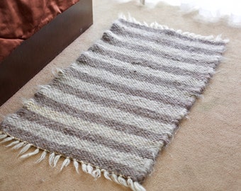 Wool rug, Nursery rug, Small rug, Gray rug, Housewarming gift, Home decor, Woolen rug