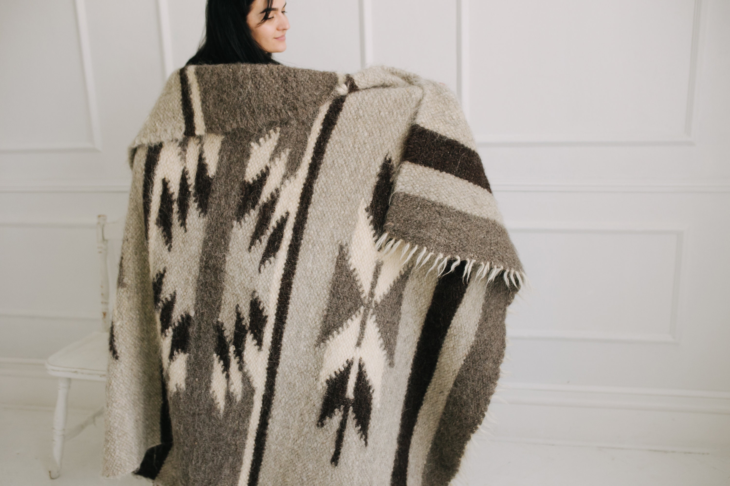 Ukrainian blanket Rustic blanket Wool throw blanket Lizhnyk Cozy blanket Bed blanket