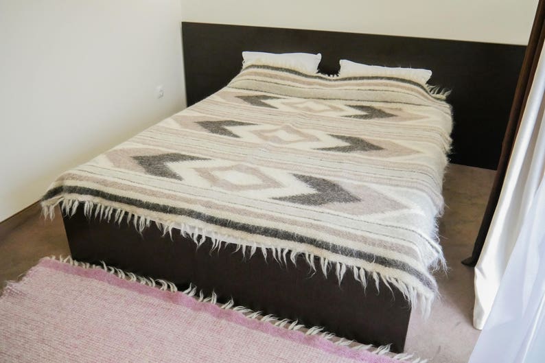 Throw Blanket King Size Wool Throw Blanket Wool Bedding Etsy UK