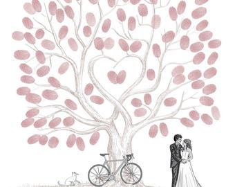 Albero delle impronte digitali Matrimonio o compleanno/A2 (42x59,4 cm)/100-120 stampe