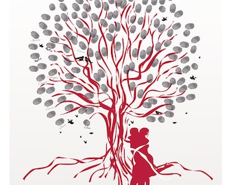 Wedding fingerprint tree / 60x80cm / 120-140 fingerprints and +