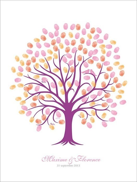Arbre A Empreintes Mariage 60x80cm 120 140 Empreintes Etsy