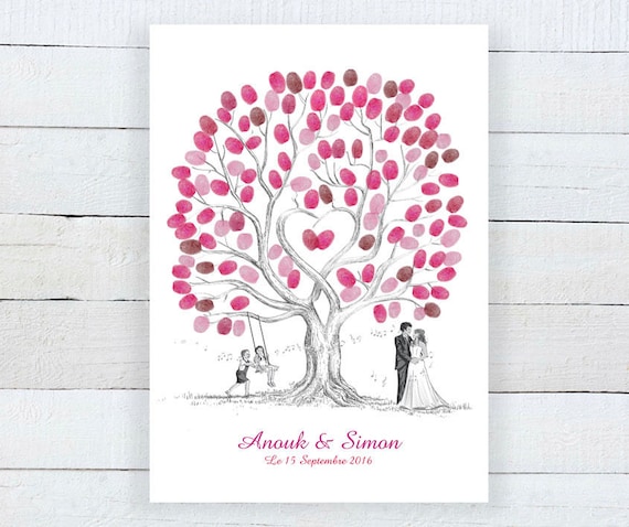 Arbre A Empreintes Mariage Ou Anniversaire Etsy