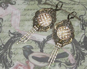 Art Nouveau fairy of RHINESTONE earrings