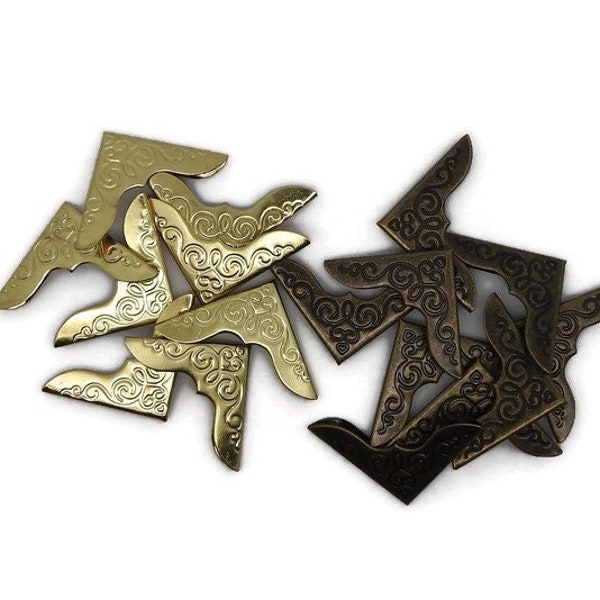 20 angles en métal couleur bronze antique ou couleur or Coins Scrapbooking Cornière Protection livre Matériel cartonnage renfort angle