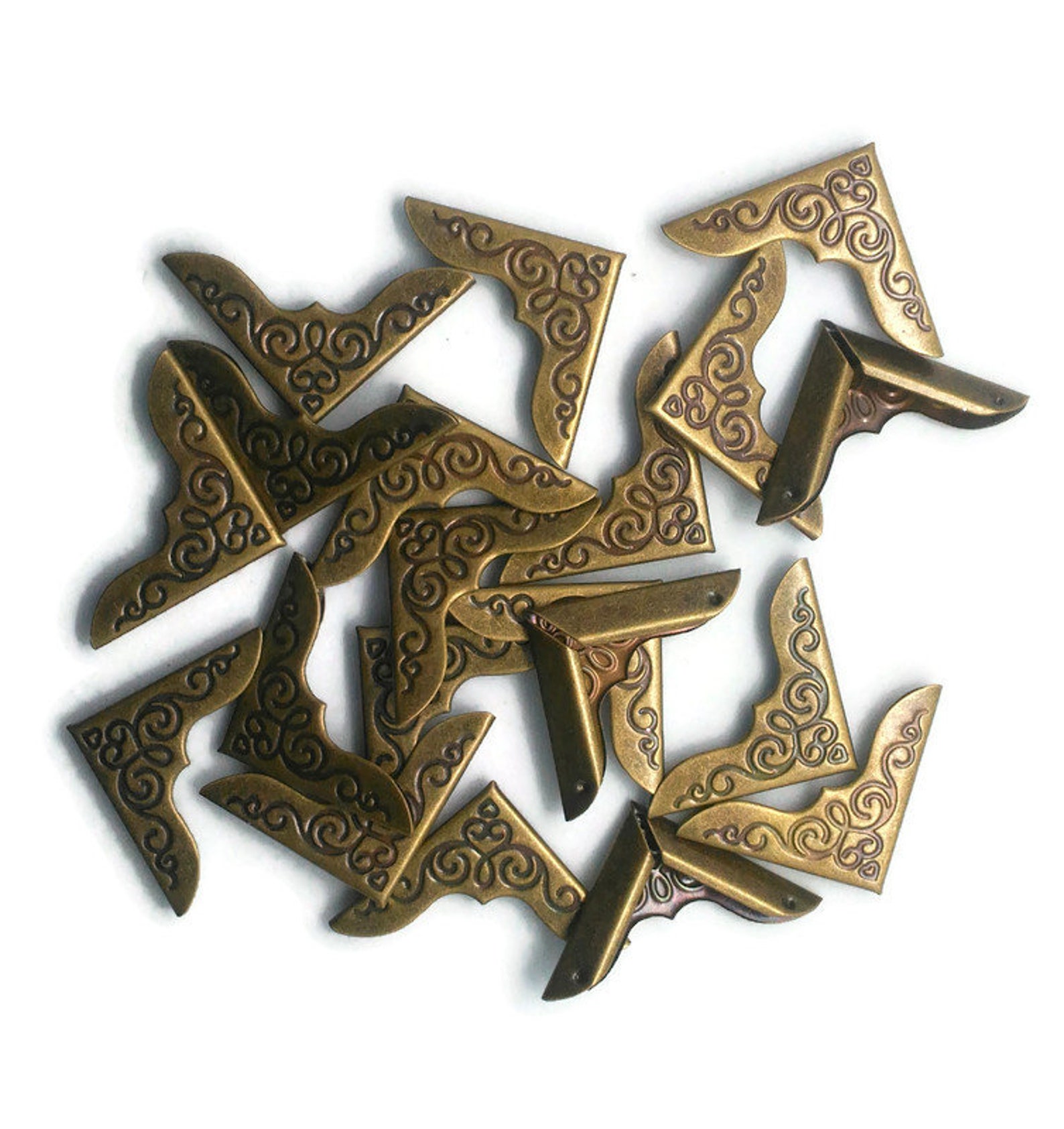 20 angles en métal couleur bronze antique Coins Scrapbooking Etsy