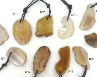 Pendentif en agate naturel Origine Botswana pour création bijoux collier gemme de forme et taille différente